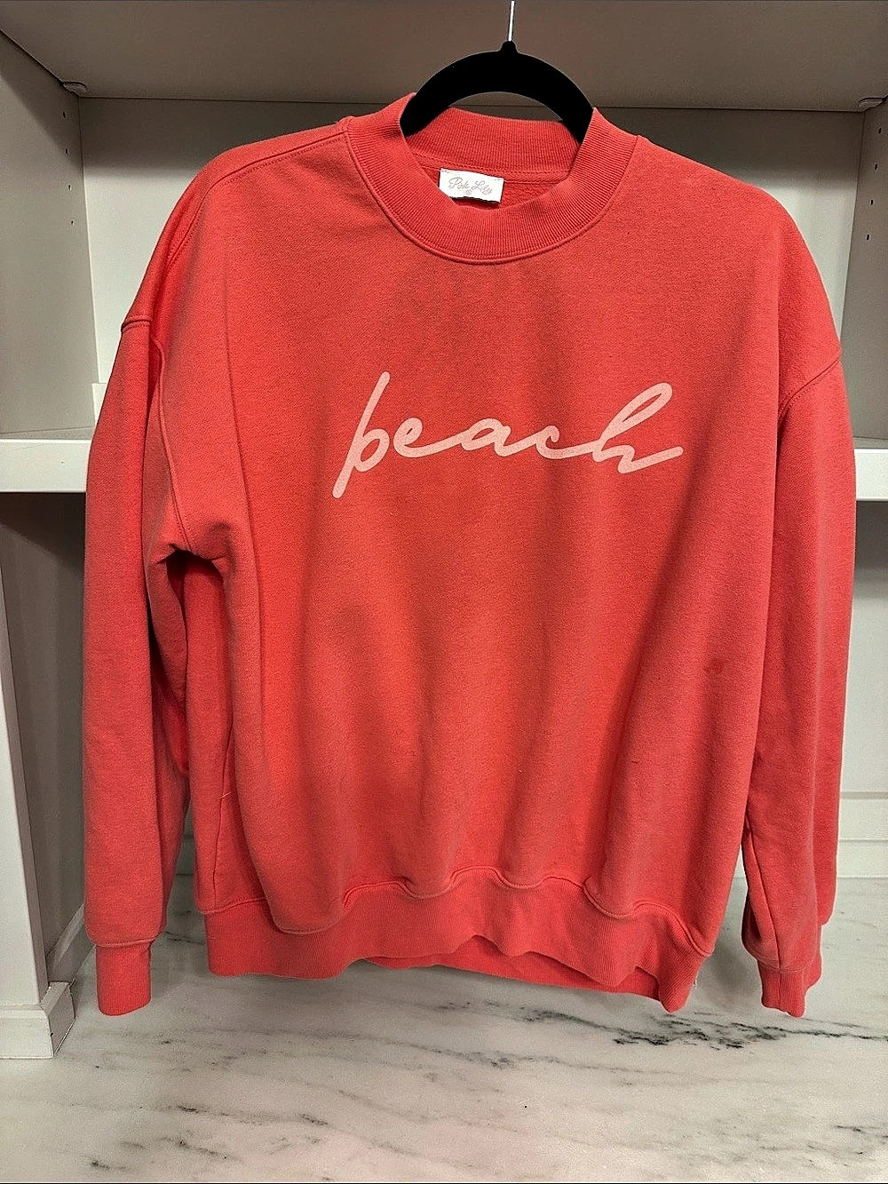 Pink Lily small pink Beach logo Graphic Sweatshirt Like New